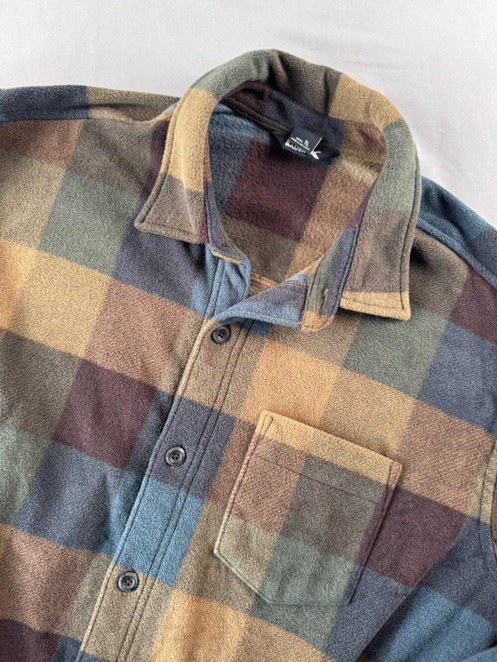 Eddie Bauer Men's TL Quest Multi-Colored Plain Button-down Fleece Casual Cozy